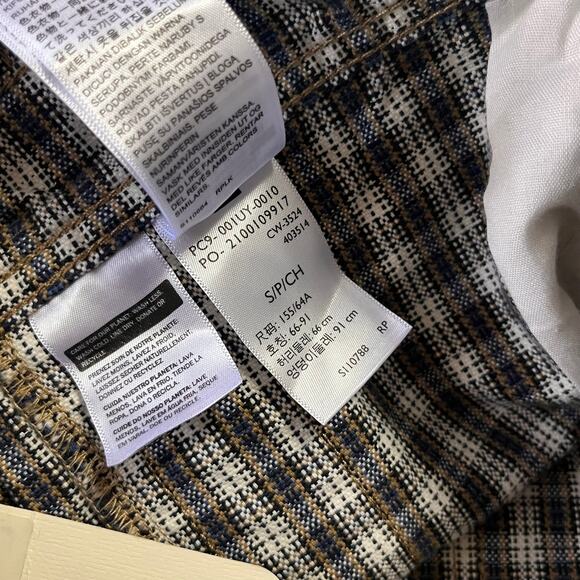 Levi's Utility Shortalls Milo Plaid Brown Overall Short Small Cotton Twill Fall - Picture 10 of 11